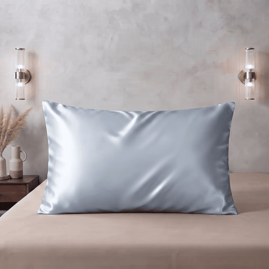 Taie d'Oreiller Bleu Nuit en Soie de Mûrier