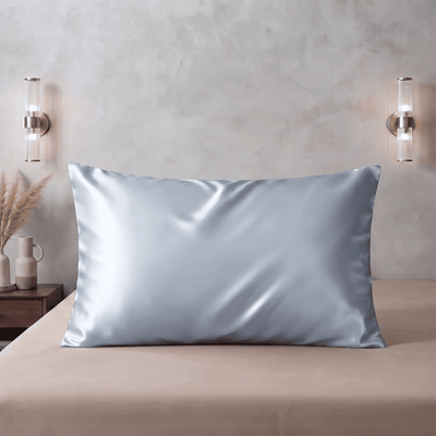 Taie d'Oreiller Bleu Nuit en Soie de Mûrier