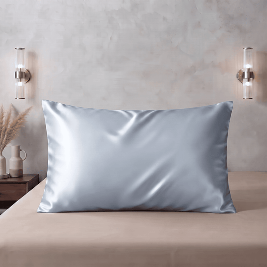 Taie d'Oreiller Bleu Nuit en Soie de Mûrier