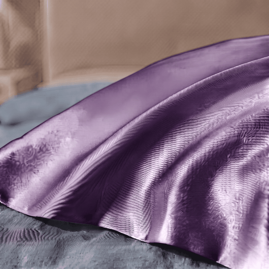 Drap Housse Violet Améthyste en Soie de Mûrier