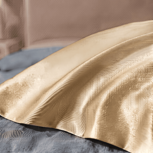Drap Housse Champagne Doré en Soie de Mûrier