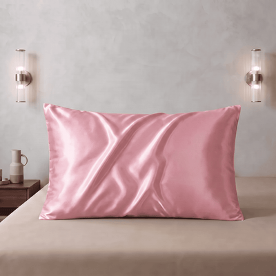 Taie d'Oreiller Rose Poudré en Soie de Mûrier