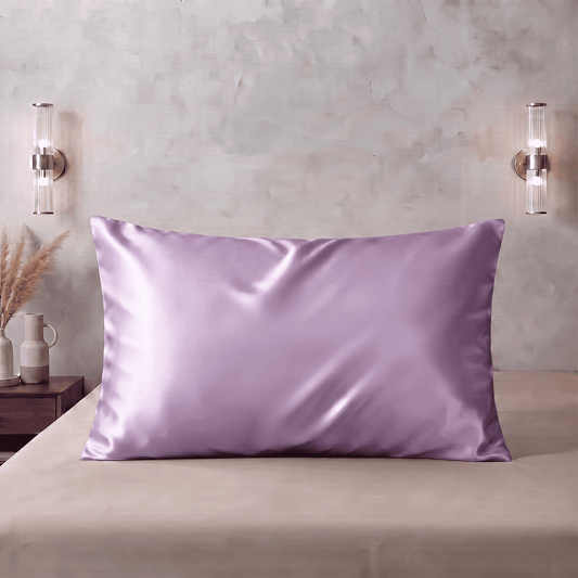 Taie d'Oreiller Violet Améthyste en Soie de Mûrier