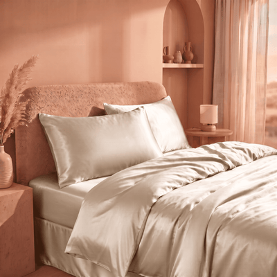 Drap Housse Champagne Doré en Soie de Mûrier
